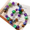 Design Sense Natural Amethyst Lapis Lazuli White Crystal Tiger'S Eye Stone Chalcedony Green Duobao Bracelet Bracelet.