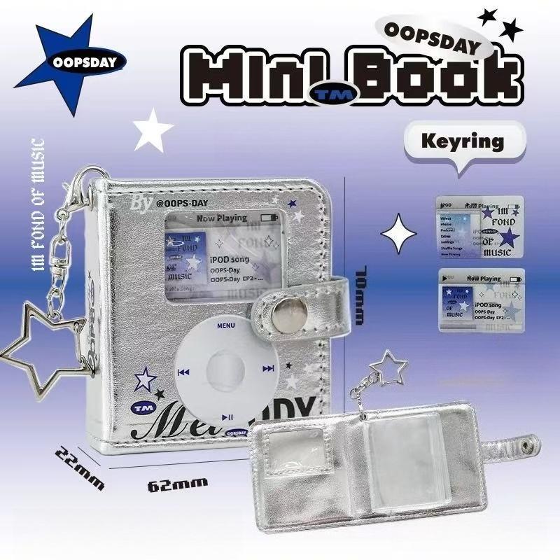 Retro Camera Mini Photo Album Stylish Laser 2 Inch Card Binder with Keychain Y2K Style Kpop Photocard Books Women Pendant 2025