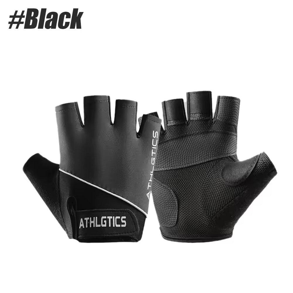 

1 пара дышащих перчаток для велоспорта, перчатки для тренировок в спортзале для мужчин и женщин, перчатки без пальцев для поднятия тяжестей, тренировок, фитнеса L чёрный