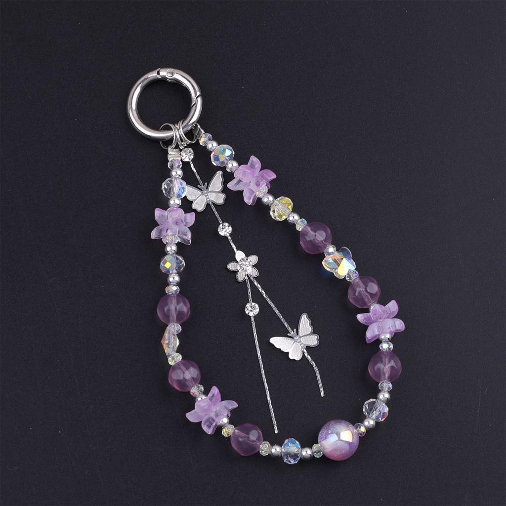 Elegant Butterfly Flower Crystal Keychain for Women Fashionable and Durable Keyrinsg Accessory for Bags and Keys