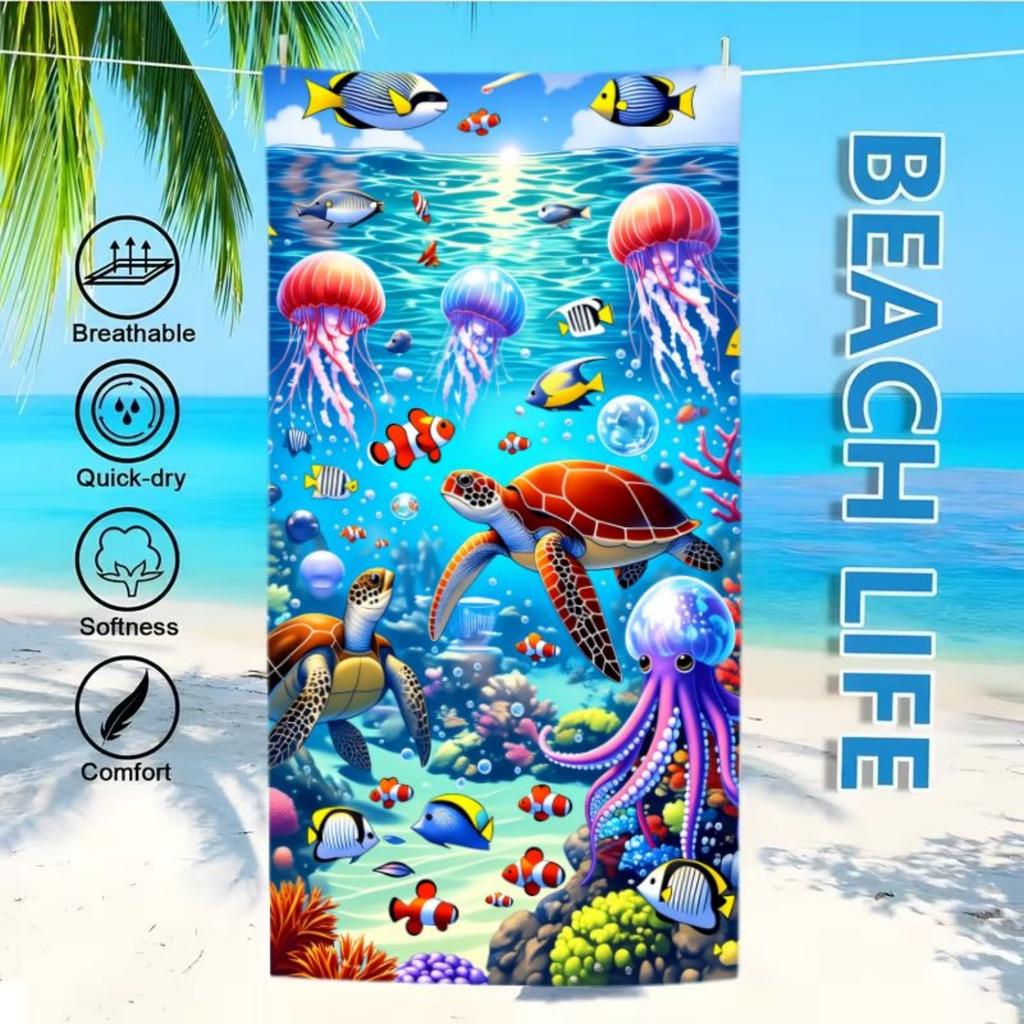 1pc Beach Towel Suitable for Swimming,Pool & Outdoor Use,Quick-Dry Sand-Free Suitable for Swimming,Suitable for Pool