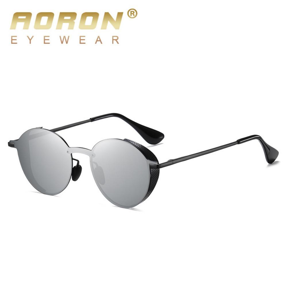 aoron Round Frame Cross-border Sunglasses Men's Metal Polarized Fashion Sunglasses