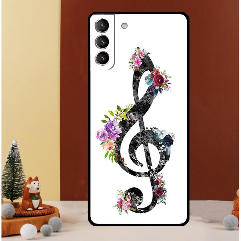 Treble Clef Music Note Case For Samsung Galaxy S25 S26 Ultra S21 S22 S20 S23 S24 Ultra S10 Plus S25 FE Cover Funda