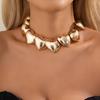 Wind Metal Texture Glossy Love Necklace Female, Fashionable And Simple Three-Dimensional Heart-Shaped Collarbone Necklace