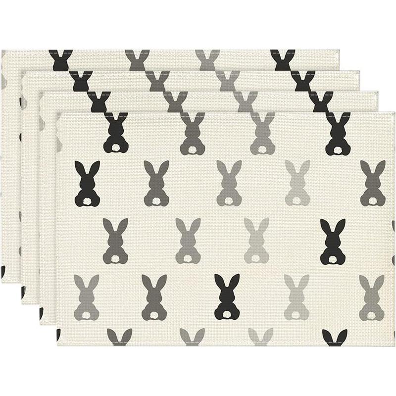 New Linen Bunny Placemats Placemats Placemat Fabric Easter Decoration Placemats Western