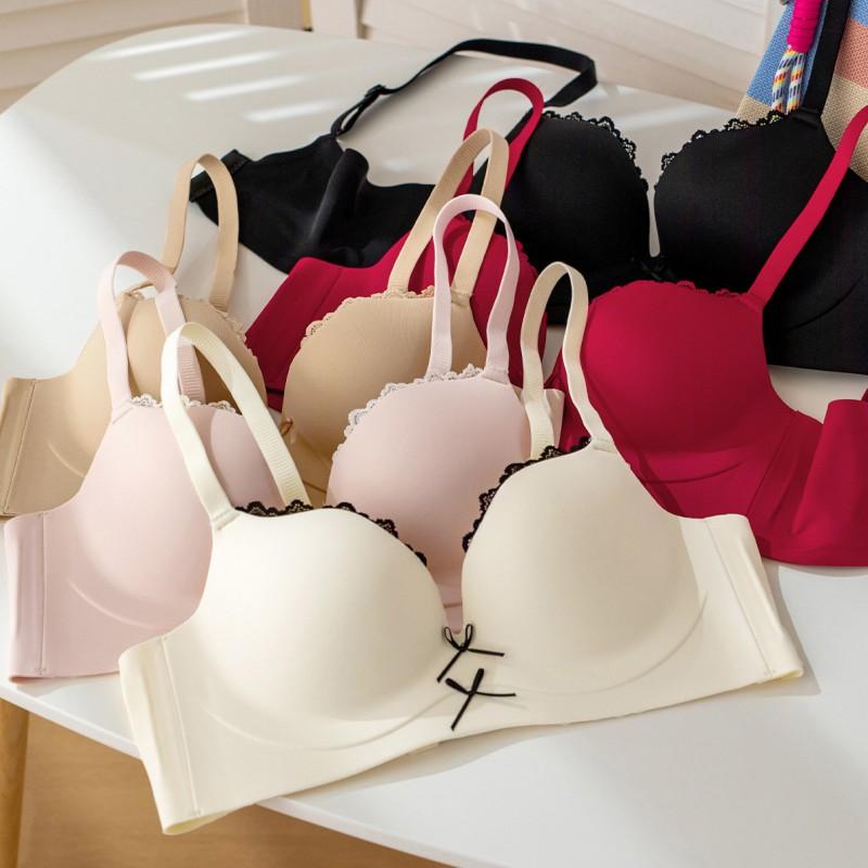 Soft Lace Push Up Bra Thick Padded Non-Empty Cup Lingerie Women