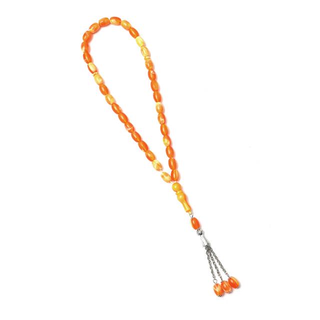 33-Bead Muslim Prayer Rosary Bracelet with Alloy Pendant
