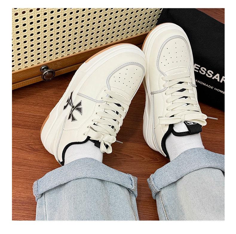 Men's 2025 Niche Summer Breathable Anti-Odor White Thick-Soled Height-Increasing Casual Sneakers