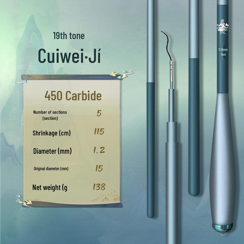 Ultra-Light Ultra-Hard Carbon Crucian Carp Rod with Matte Finish, 19 Tones, Small All-Around Stream Fishing Rod