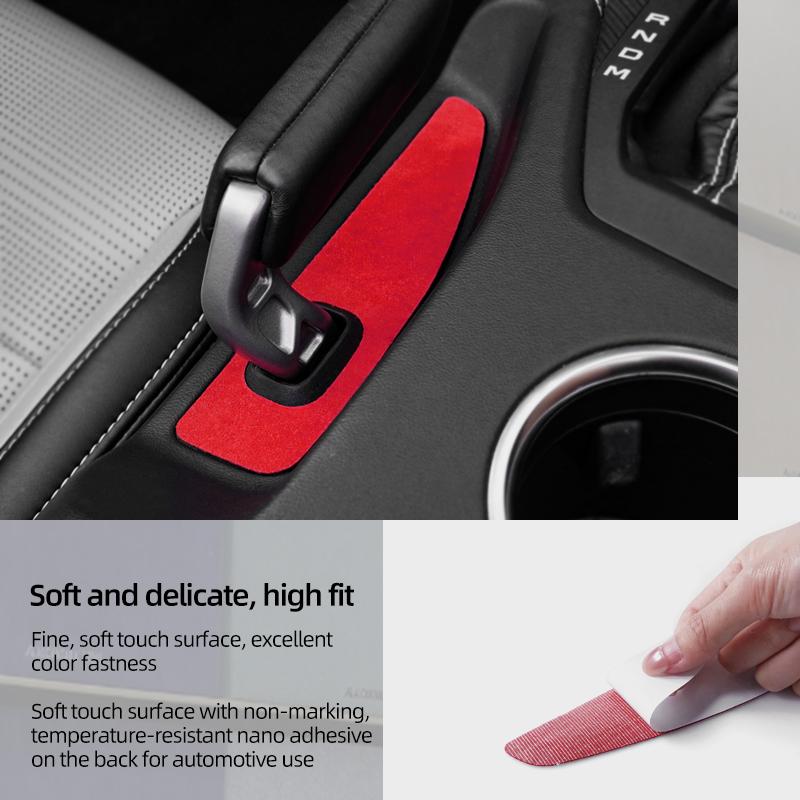 For Ford Mustang GT 2025- Made of Alcantara/Carbon Fiber Leather Handbrake Panel Trim Sticker Car Interior Tuning Accessories