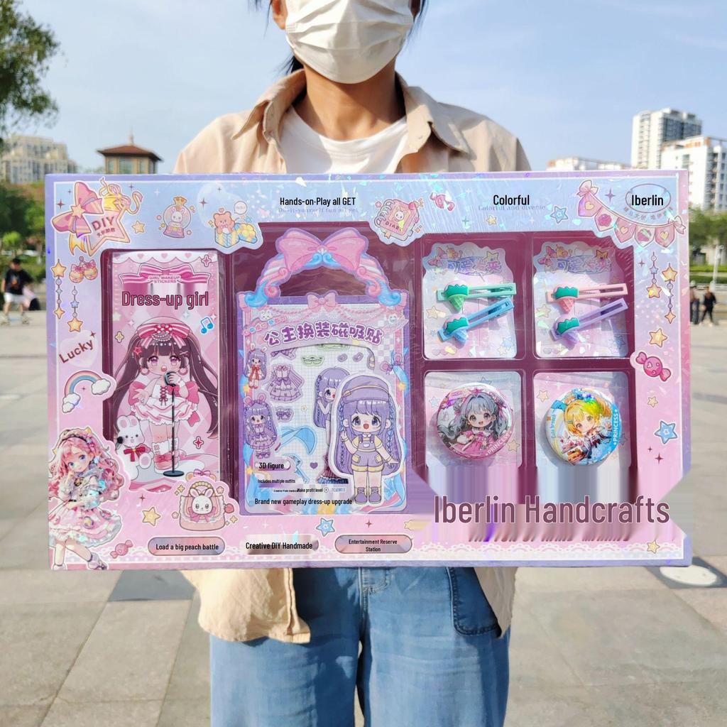 Creative Magnetic Quiet Book: DIY Girl Hair Clip Scrapbook Toy - Perfect Enrollment Gift for Children