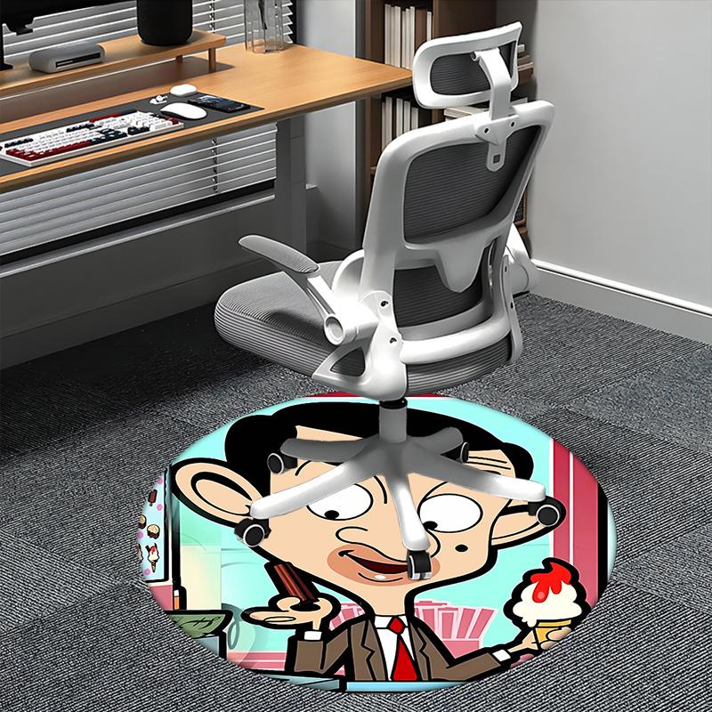 

Mr. Bean,Ice Cream Chair mat Round Rug Office carpet, Non slip, Suitable for Living Rooms, Bedrooms decor.1205139a 80cm by 80cm