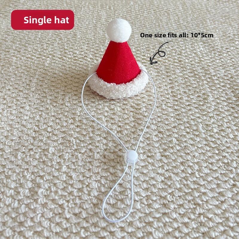 Pet Christmas Scarf Cat Scarf Set Wool Knitted Hat Dog Festive Cute Elk Christmas Decoration (as the picture,38 - 5cm)