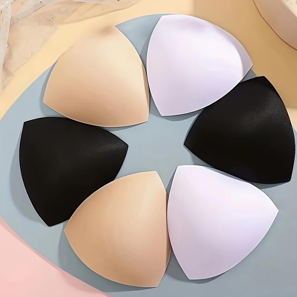 

3 Pairs (6 Pieces) Of Thin, Seamless Triangular Breast Pads, High-Elasticity Sponge Inserts For Sports Bras, Swimsuits, And Yoga Wear, Professional 6 pieces in mixed colors