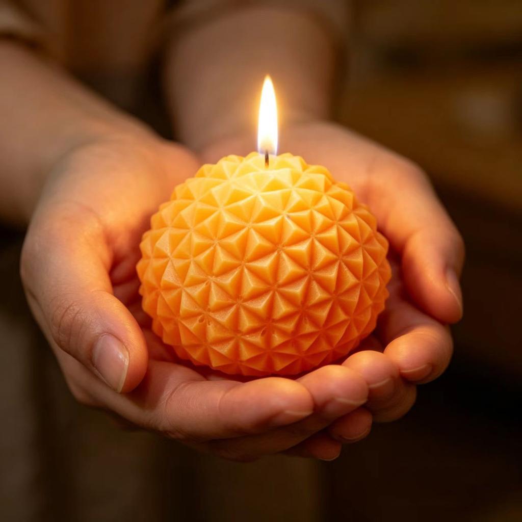 Diamond Pattern Sphere Candle Silicone Mold for Handmade Candle Making Flexible Non-Stick Durable Craft Mold for Round Shaped Candle Creation