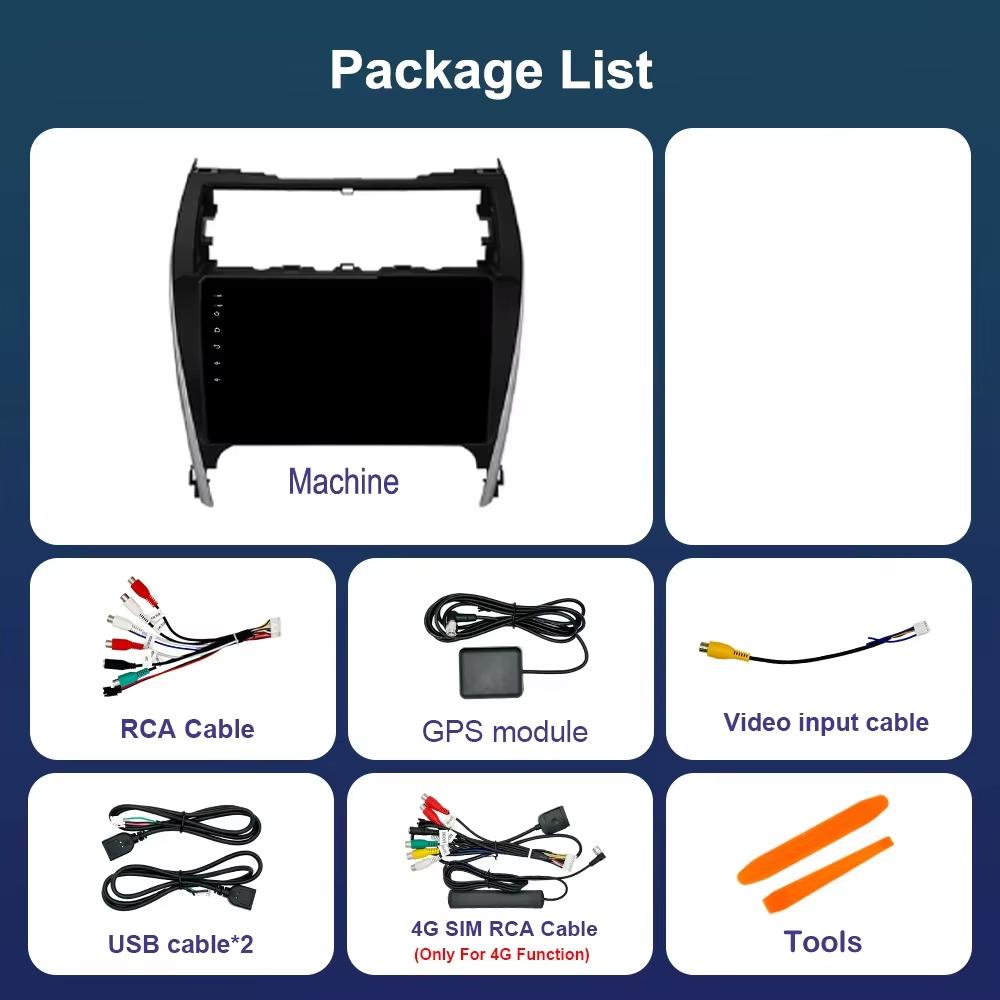 For Toyota Camry 7 50 55 2012 - 2017 Car Video Multimedia Player GPS Navi Android System 4G Carplay WiFi 2.5D Screen Bluetooth