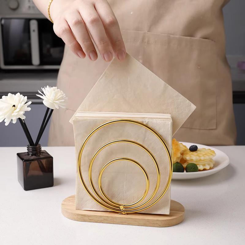 Napkin Holder Countertop Napkin Organizer Desktop Paper Dispenser with Wood Base for Restaurants Cocktail Cookouts Bar Decor New