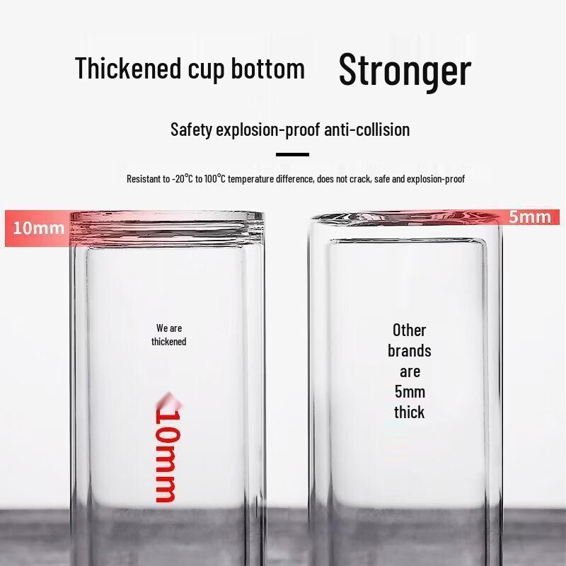 OLOEY Portable Double-Layer Tea Infuser Glass Cup