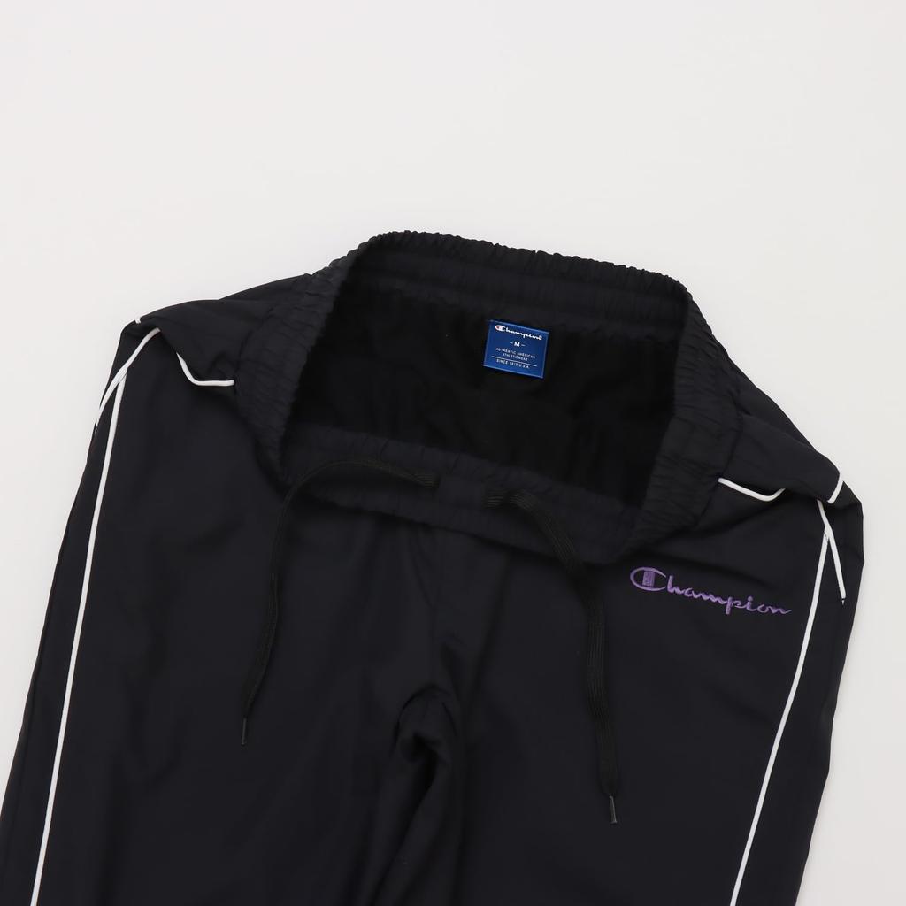 Champion Sports Long Polyester Recycled Logo Embroidery Women's Pants, CW-CSD02, Black, Warm, Windproof, Water-Repellent, Taffeta, Polyester,