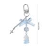Bowknot Flower Bead Charm Keychains Sweet Cute Pendant Hanging Ornament Keyring Backpack Decoration for Women Girls