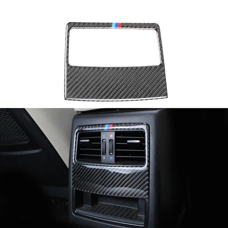 Karbonové vlákno, zadní vývod klimatizace, úložný box, samolepky na panel pro BMW řady 3 E90 E92 E93, doplňky do interiéru auta