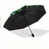 Parapluie Pliant Le Parapluie Présente un Motif de Ballon de Football avec un Design de Filet de But sur Fond Vert. Convient pour le voyage, B