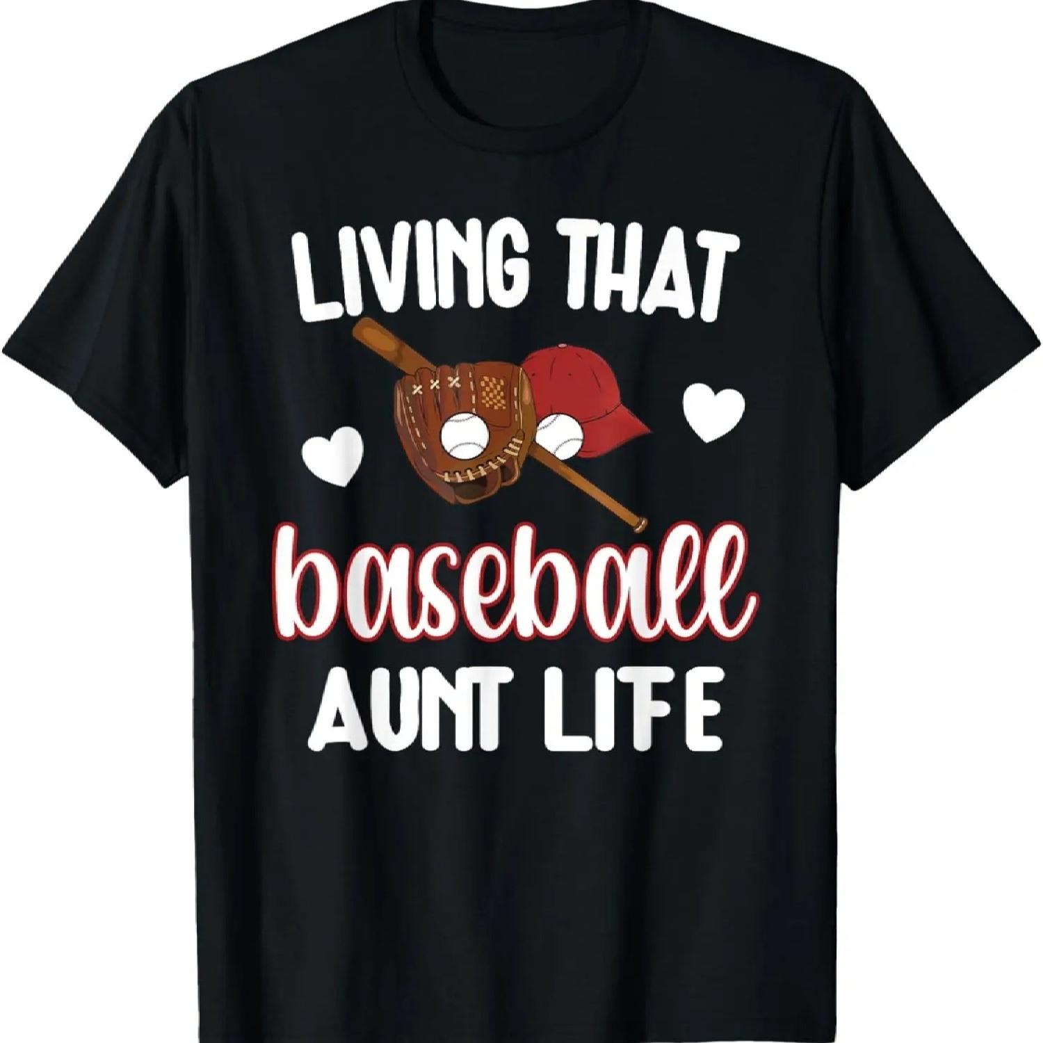 

Baseball Aunt Life _ Baseball Fan Proud Baseball Auntie T-Shirt XXXXXL чорний