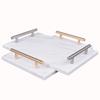 Marble Handle Tray, Accessory Decoration Trays, Rectangular Display Tray for Household Bathroom Storage and Decoration Trays