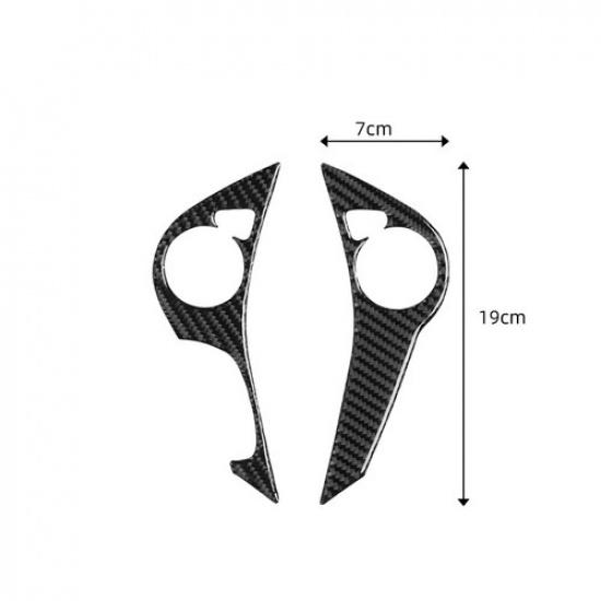 2pcs Carbon Fiber Car Steering Wheel Button Frmae Cover For Honda Accord 13-17