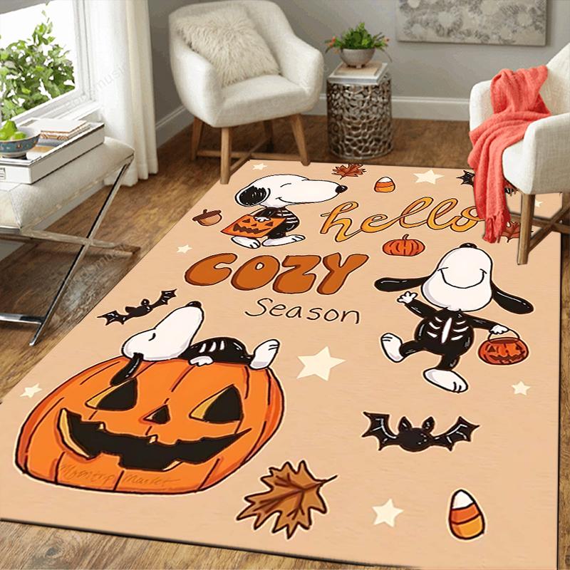 1Pc Snoopy'S Halloween Night Rug Office Carpet Indoor Outdoor Doormat Nonslip Soft And Comfortable Living Room Christmas Halloween Gift D918100