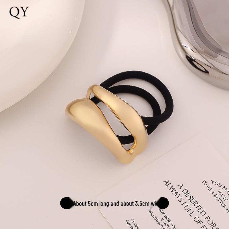 Minimalist Metal Hair Ring - New Korean Style High-End Ponytail Tie Rubber Band.
