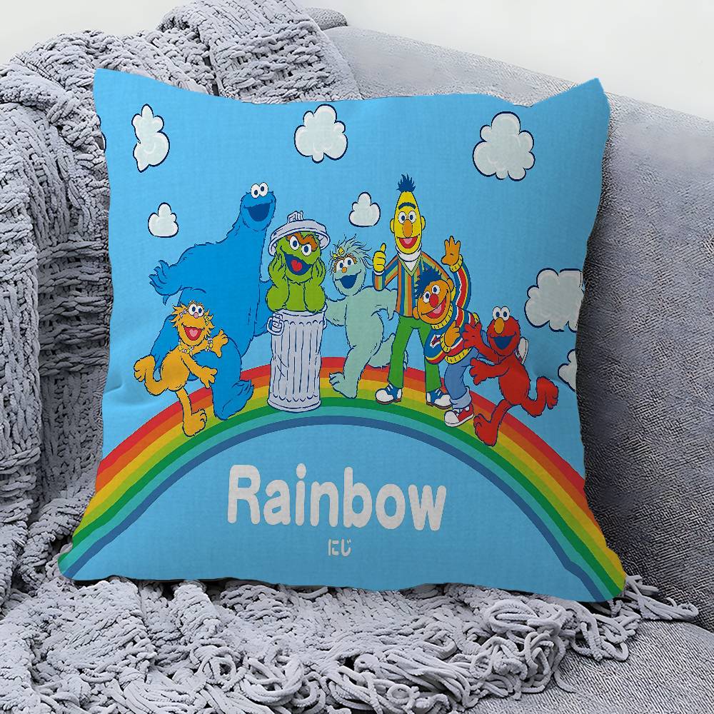 Cartoon S-Sesame-S-Street Pillow Cover Design Cushion Cover Decor Holiday Decorati