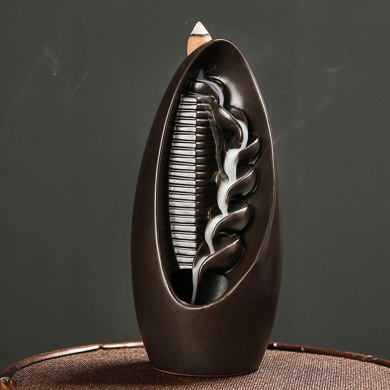 1 шт., керамическая курильница с обратным потоком, курильница для домашнего офиса, декора, йоги, ароматерапии, креативного домашнего подарка (Без благовоний)