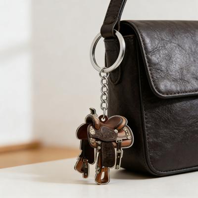 Stylish Acrylic Horse Saddles Keychain For Car Mirror Decoration Hanging Ornament Gift Home Decors And Locker Use