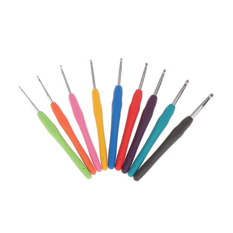 Häkelnadeln Set Gummi Griff Häkelnadeln Nadeln Griff Ergonomischer Griff Stricken Weben Handwerk Garn Nähwerkzeuge Häkeln Stricken