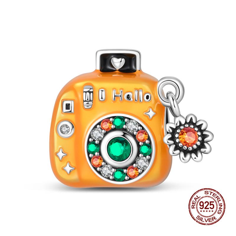 Charms Copper Autumn Pumpkins & Maple Leaves Charms Beads Fits 3Mm Original Bracelet Womens Diy Fine Jewelry Gifts