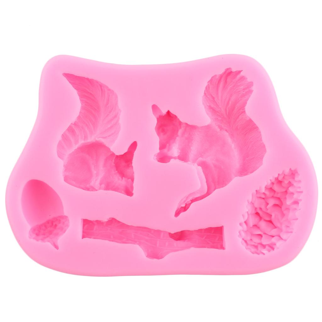 Squirrel Pine Cone Silicone Mould Candy Resin Clay Moulds DIY Fondant Cake Decorating Tools Chocolate Gumpaste Moulds