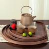 MiniMood Black Walnut Wood Oval Tray, 30 x 26 cm, 2 cm high, 290 g, Dark Brown (30cm*26cm*2cm)