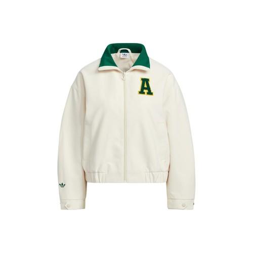 adidas Originals zip-up long-sleeve retro sports jacket for women, white XS белый