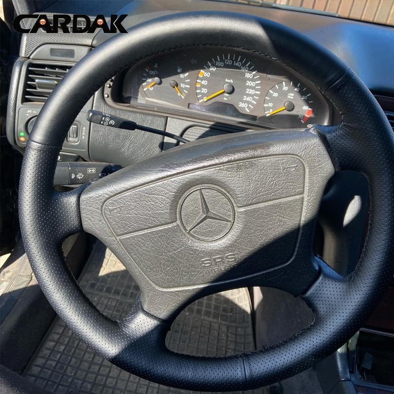 Hand Braid Soft Perforated Microfiber Leather Car Steering Wheel Cover For Mercedes Benz C-Class W202 CL-Class C140 E-Class W210