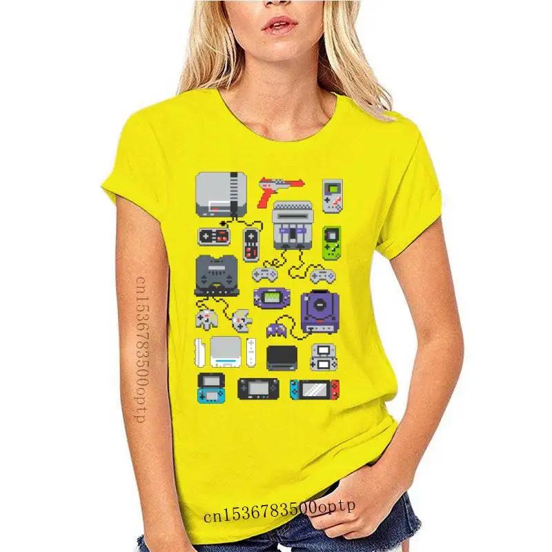 

Новинка 2021 года, мужские футболки с принтом, игровая футболка с устройством управления, 100% хлопок, высокие футболки с суперпиксельным изображением, молодежная футболка для студентов колледжа XXXXXL жёлтый