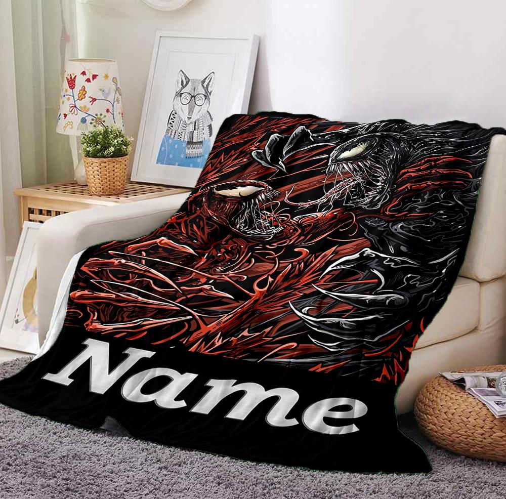 Custom Name Carnage Flannel Blanket Throw Blanket Soft Warm Sofa Bed Decor Unique Gift