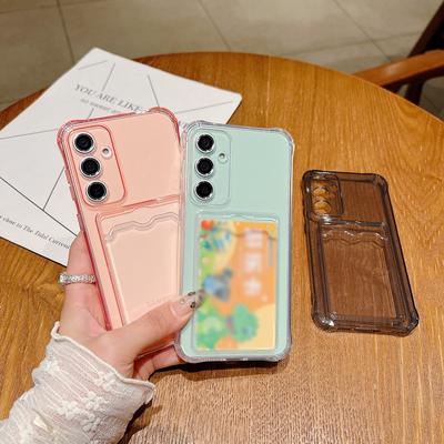 Stoßfeste, durchsichtige Kartensteckplatz-weiche Silikonhülle für Samsung Galaxy S24 S23 Ultra S22 S21 S20 FE A16 A55 A54 A35 A34 A15 A14 A06 Transparente Telefonabdeckung