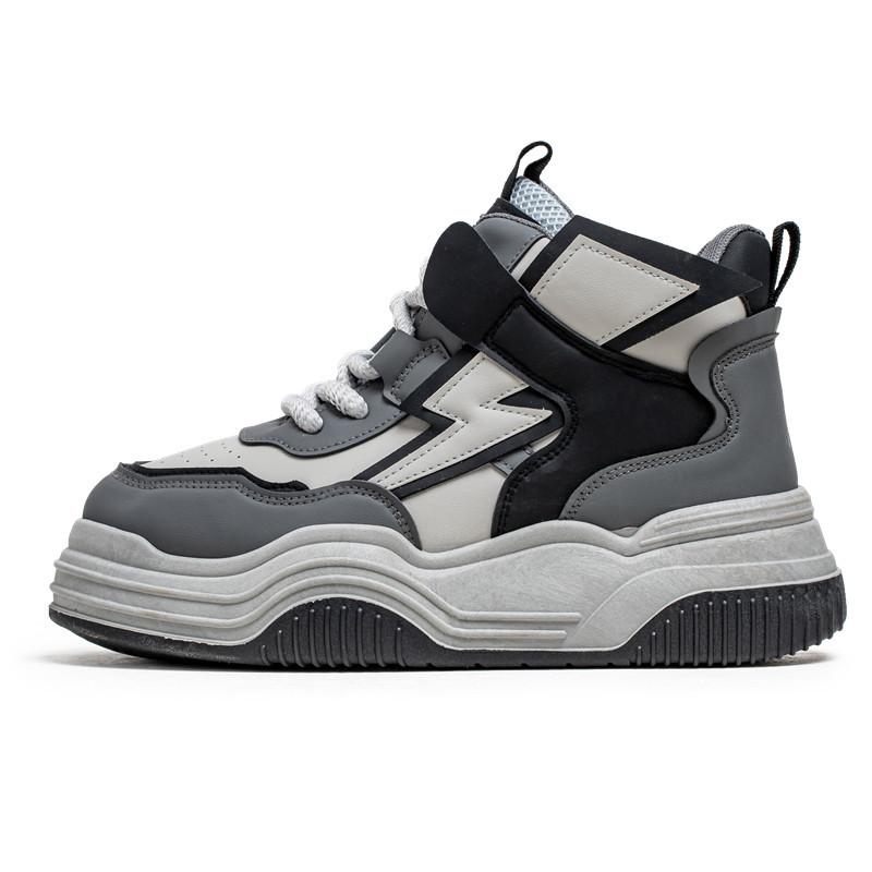 

Autumn and winter high-top shoes, new youth flat-bottomed sports shoes, men s thick-soled heightening casual shoes, trendy men s shoes 39