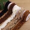 5 Yards doppelseitiges plissiertes Plüsch-Strick-Spitzenbesatzband für DIY-Schleifen, Kleiderdekoration, Nähzubehör, Bastelzubehör