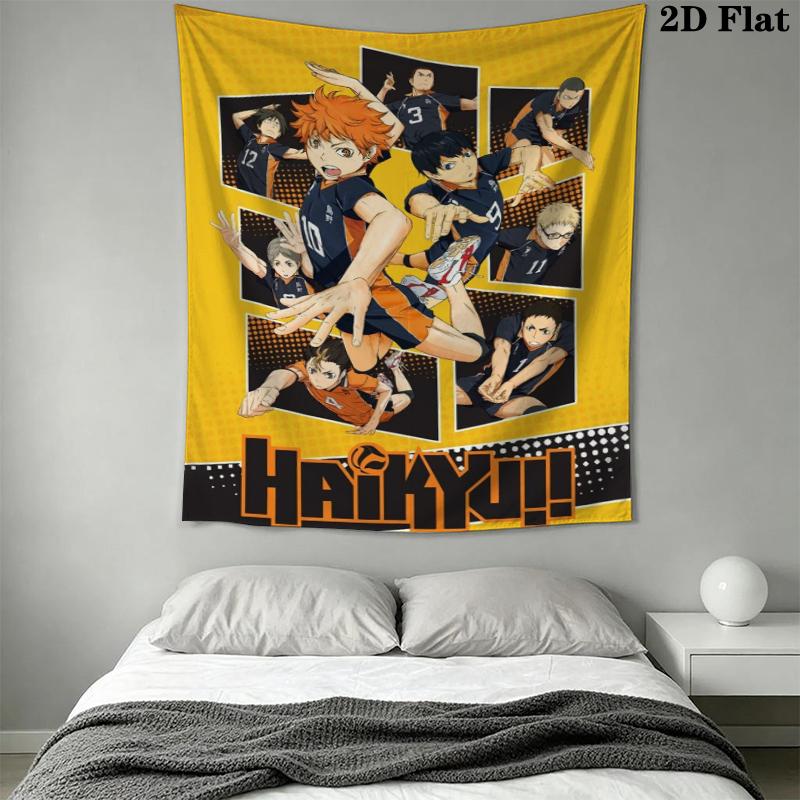 Haikyu!! anime Wall Tapestry Aesthetic Wall Hanging Printed Fabric Blanket Decorative Tapestries for Bedroom Living Room Home Decor