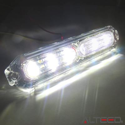 ALTEED Small Thin LED Flashlight 24 Synchronization Compatible with Vehicles Light Bar, Patterns, Function, 12V/24V (White Emitting)