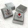 Velvet Vintage Ring & Earring Box with Lid - High-Grade Feel, Single/Double Ring Slots