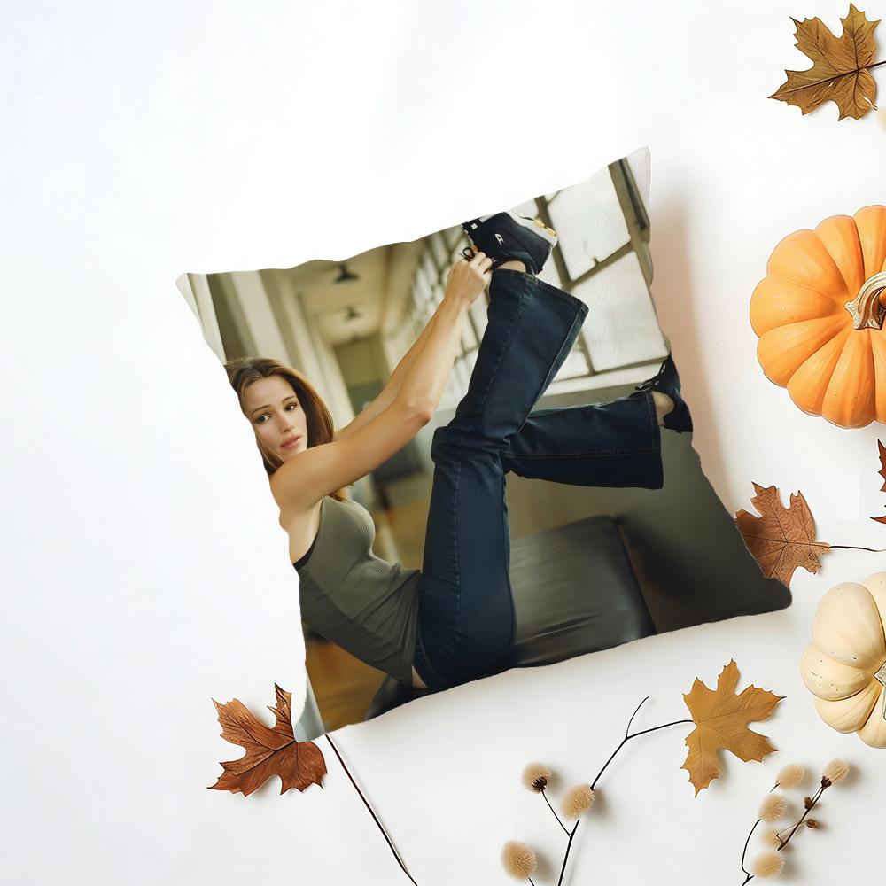 Retro Actress JJennifer Garner Cushion Cover Washable Linen Pillowcase Soft  for Daily Sofa Bed Home Room Decor
