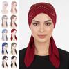 Einfarbiger Damen-Rhinestone-Hijab Weiche elastische Rhinestone-Hijab-Kappen Muslimische Hijabi
